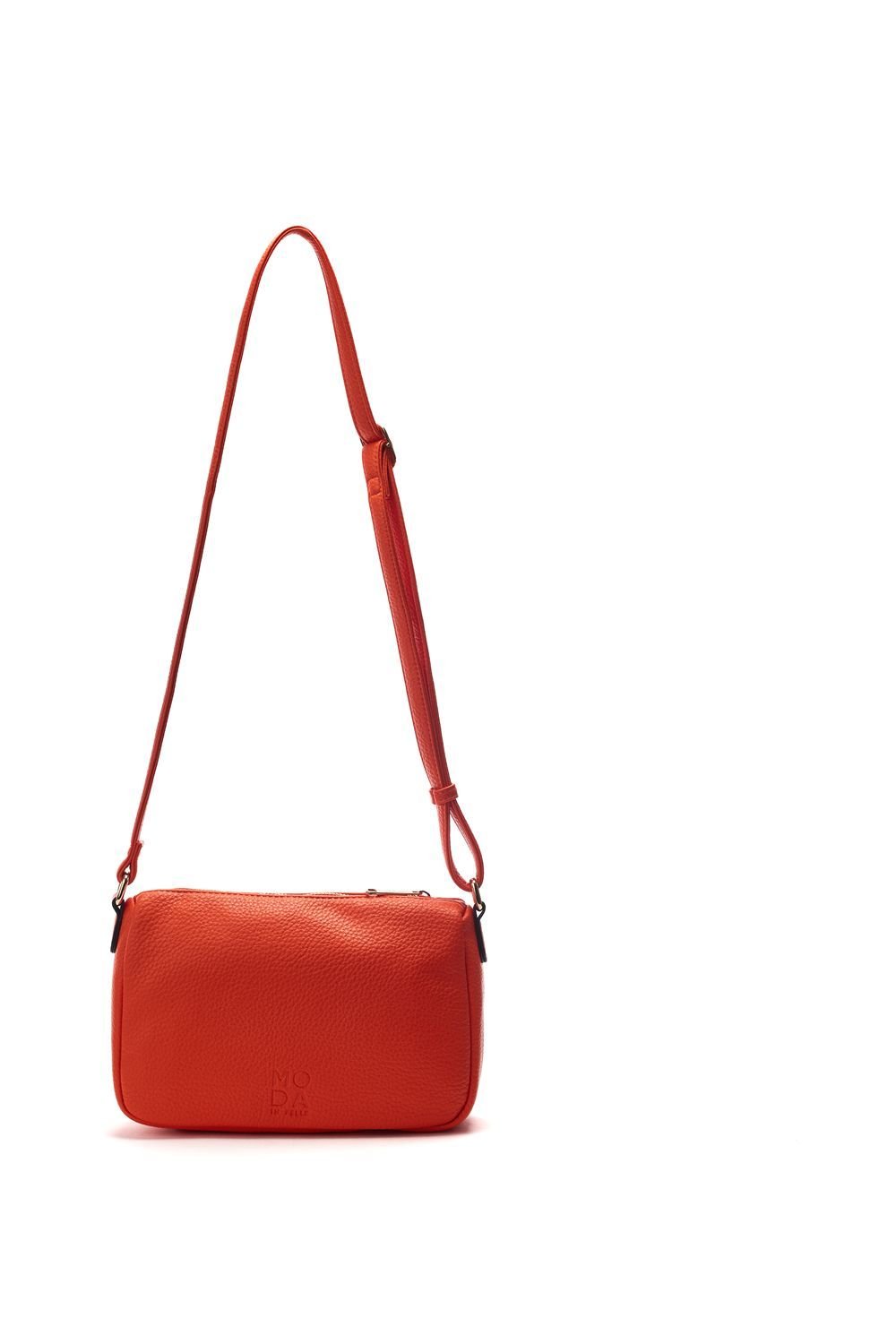 Moda In Pelle Moda In Pelle Women's 'Alex Bag' Porvair Shoulder Bag in Orange - 3