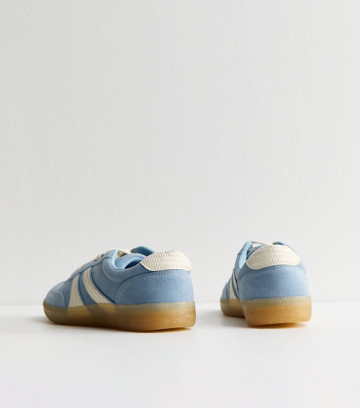 New Look Women's Blue Faux Suede Side Stripe Trainers Vegan New Look - 4