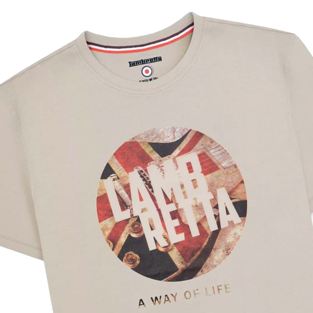 Lambretta Lambretta Men's Union Jack T-Shirt in Beige - 3