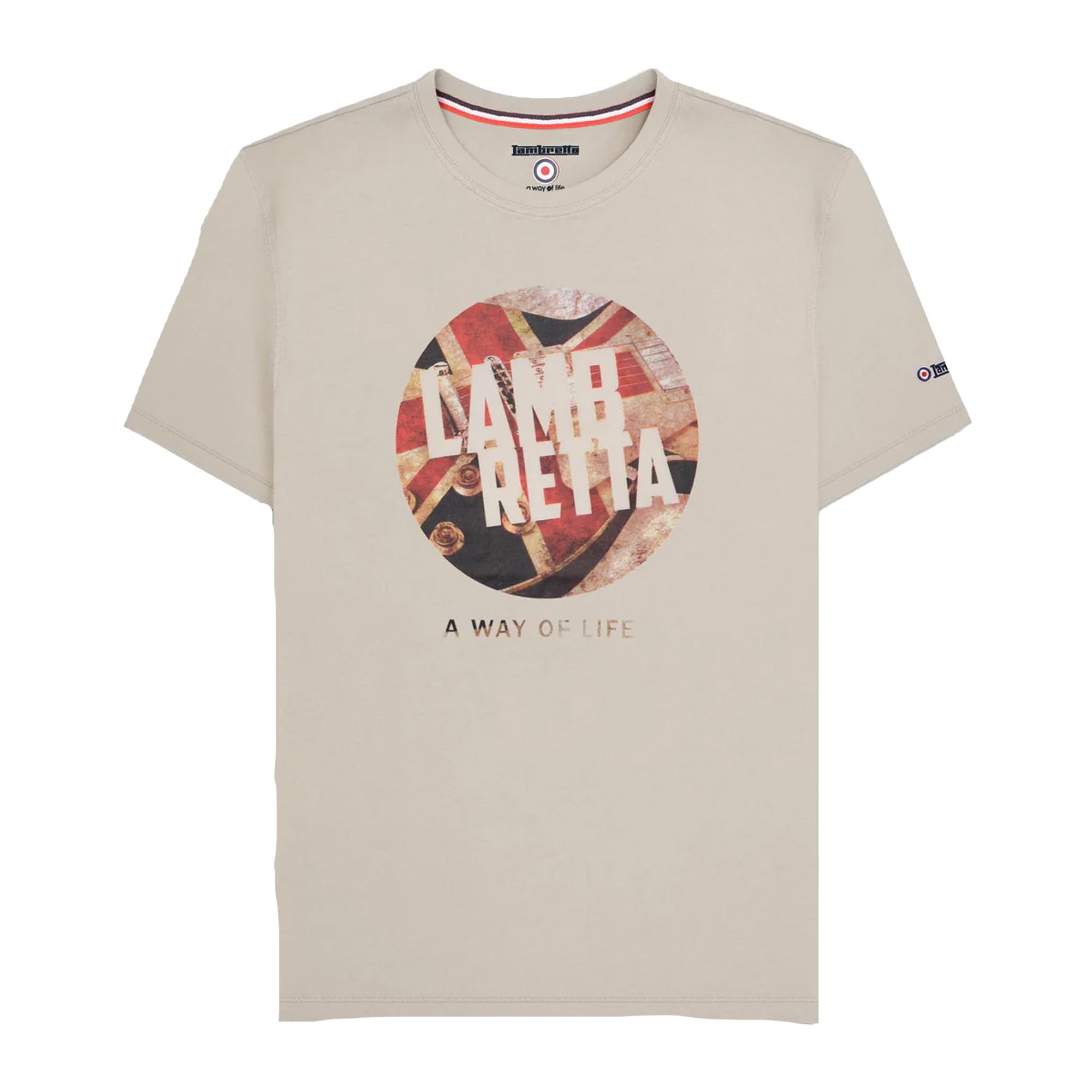 Lambretta Lambretta Men's Union Jack T-Shirt in Beige - 4