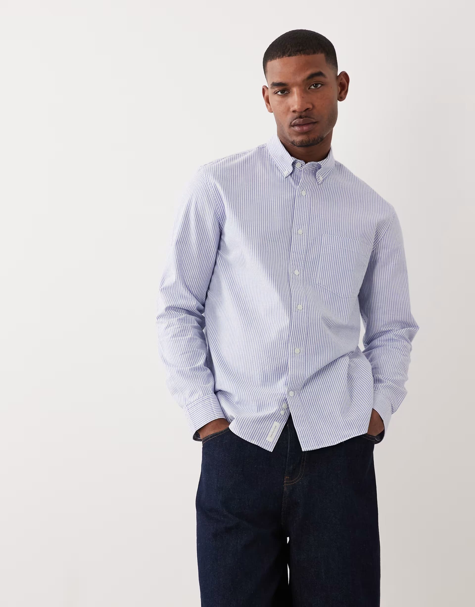ASOS ARKET shirt in light blue stripe