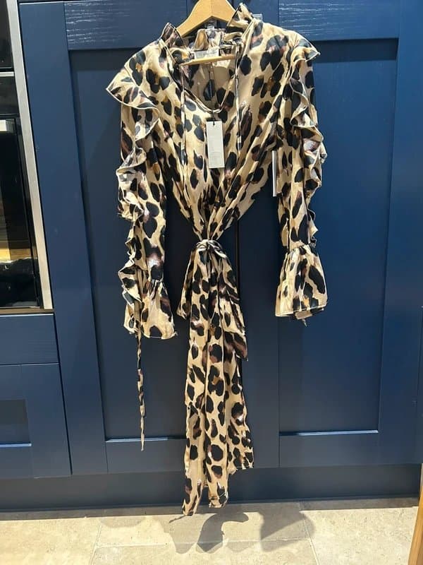 Never Fully Dressed Never Fully Dressed Satin Animal Print Dress BNWT M