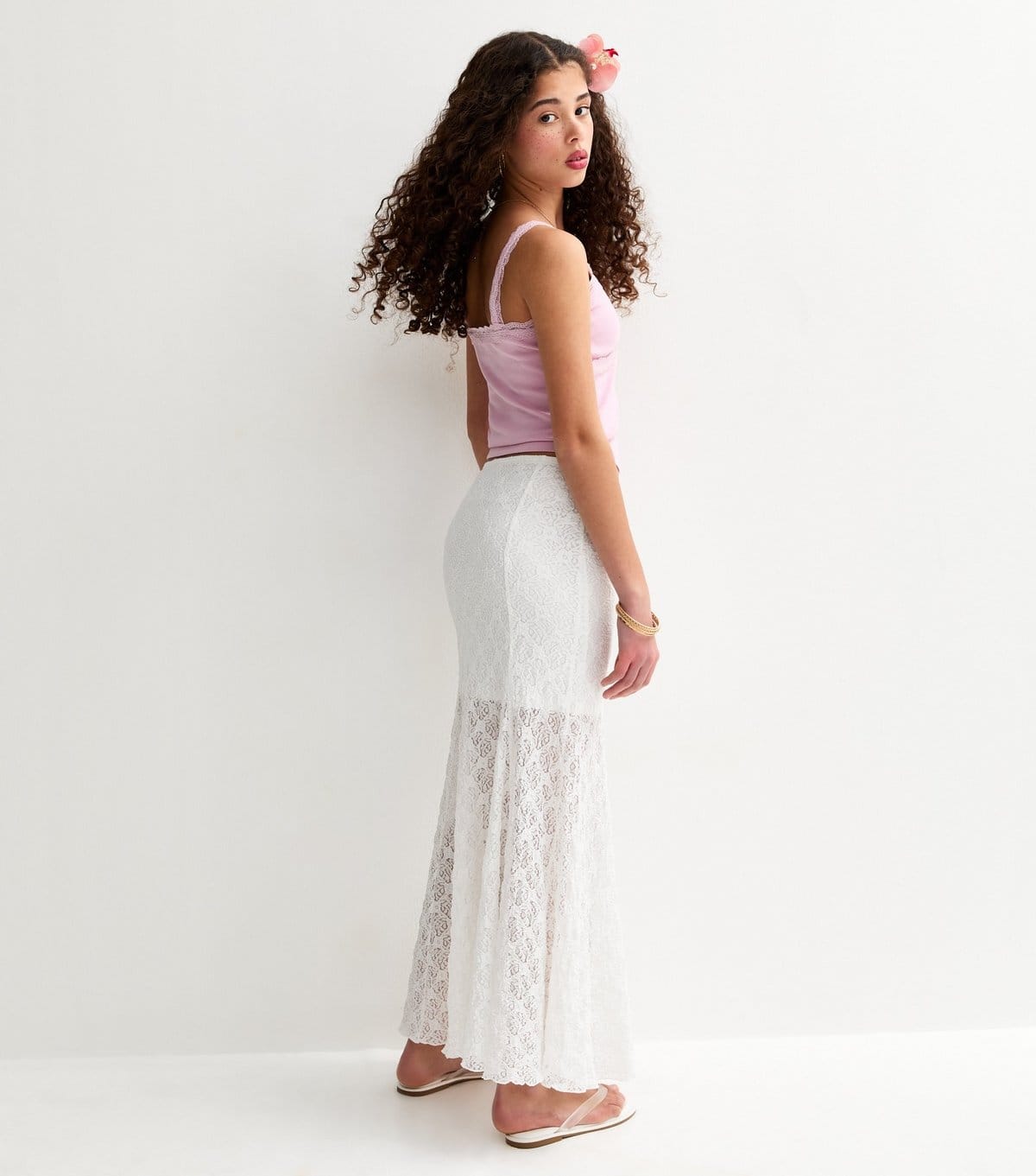 New Look Girls' White Lace Maxi Skirt New Look - 4