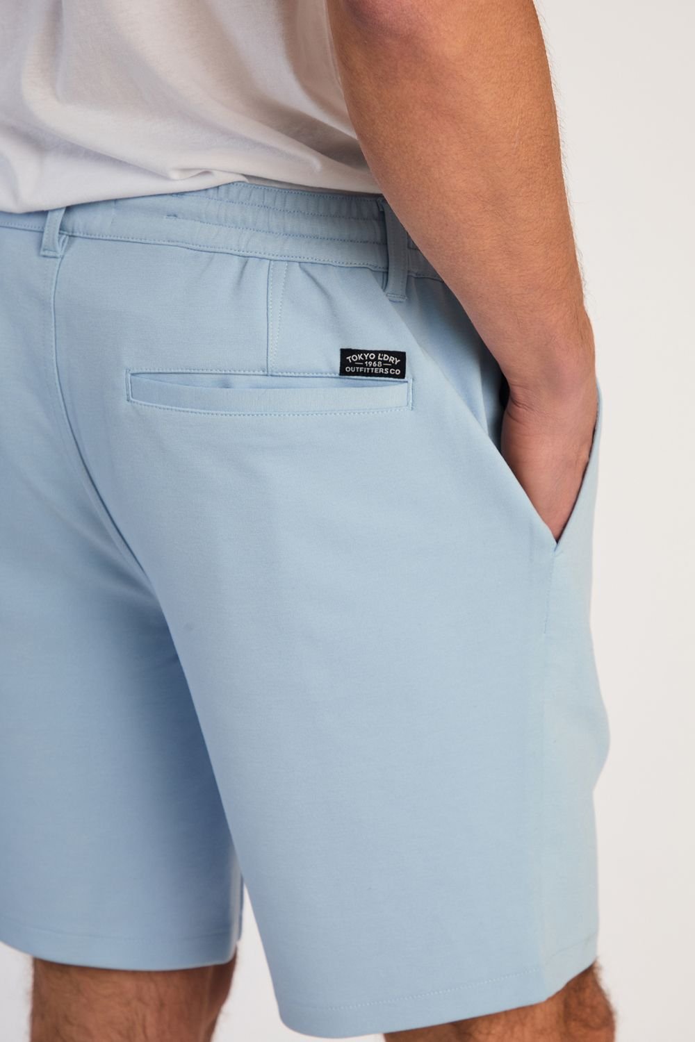 Tokyo Laundry Tokyo Laundry Men's Jersey Shorts with Drawstring in Baby Blue - 4