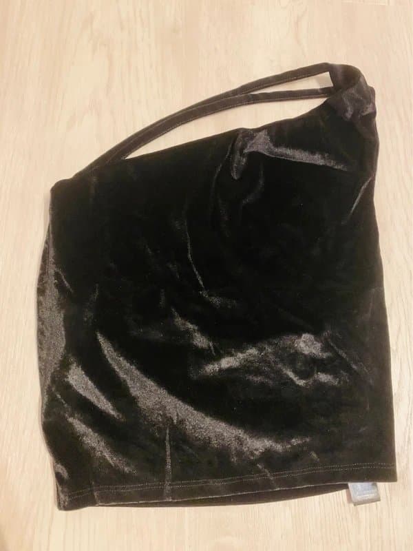 AsYou Asyou Square Neck Corset Detail Velvet Cami Top in Back