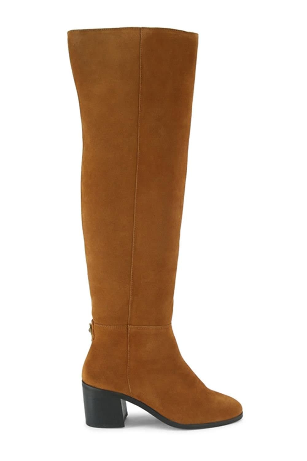 Kurt Geiger London Kurt Geiger London Women's 'Kgl Block Heel Knee Boot' Suede Boots in Tan