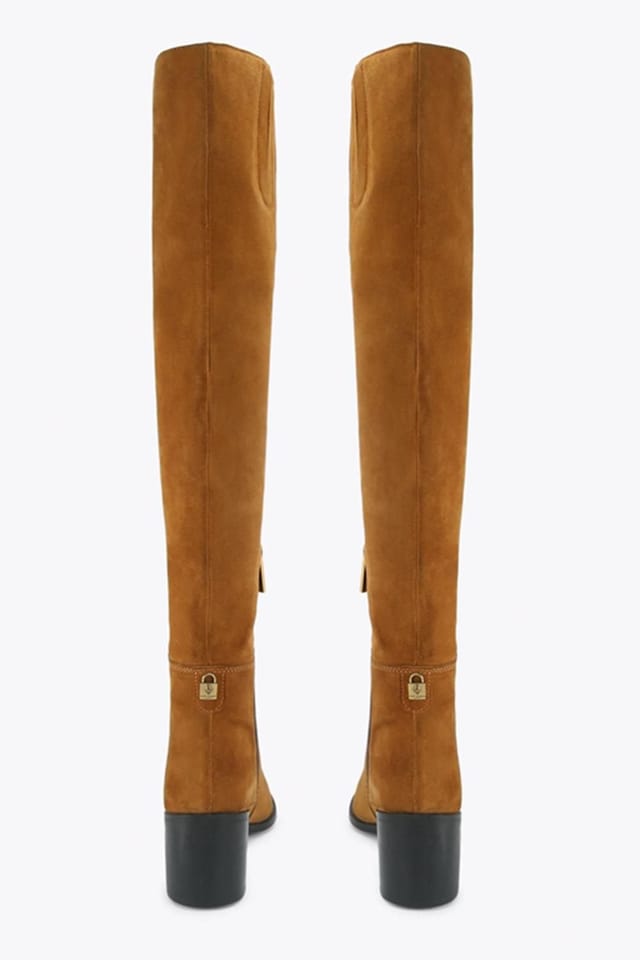 Kurt Geiger London Kurt Geiger London Women's 'Kgl Block Heel Knee Boot' Suede Boots in Tan - 3