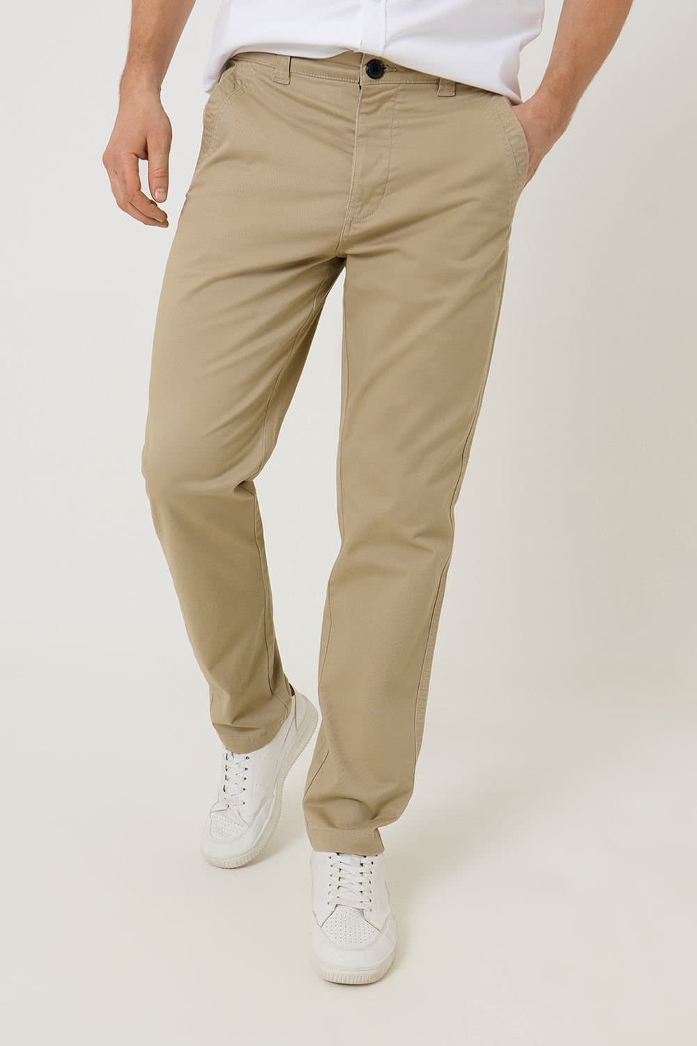 Saltwell Saltwell Men's Slim Fit Stretch Chino Trousers in Stone