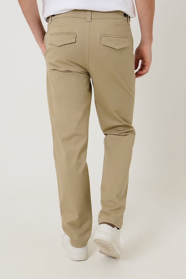 Saltwell Saltwell Men's Slim Fit Stretch Chino Trousers in Stone - 2