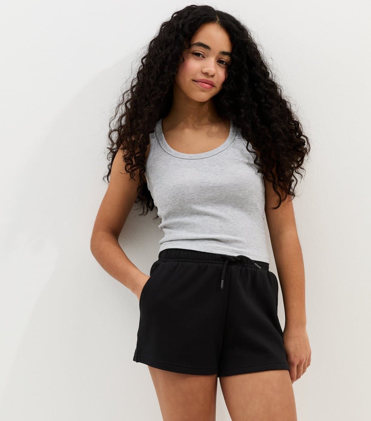 New Look Girls' Black Drawstring Jogger Shorts New Look