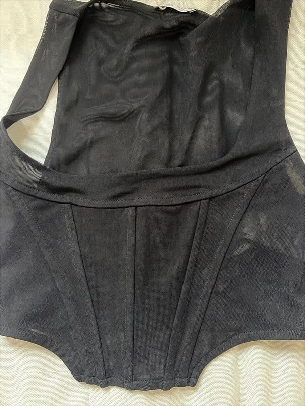 Bershka Black Mesh Corset Top