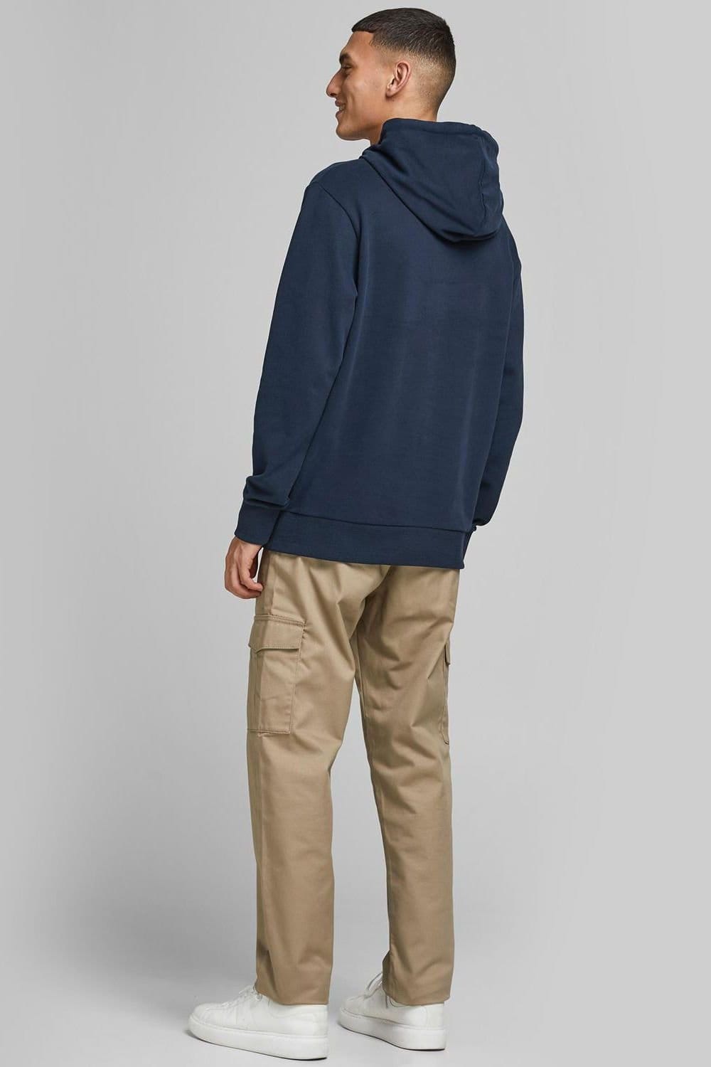 jack & jones Jack & Jones Men's Logo Printed Pullover Sweatshirt Cotton, Navy - XS - 4