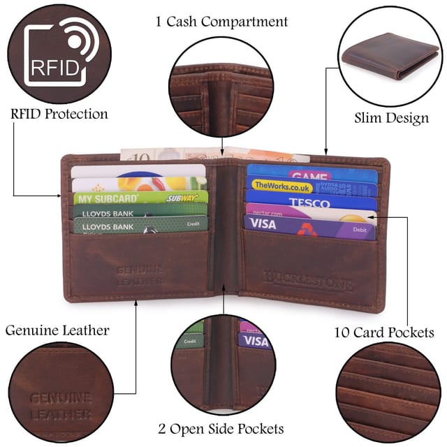 Bucklestone Bucklestone Men's Oxford Slim Wallet in Brown - 3
