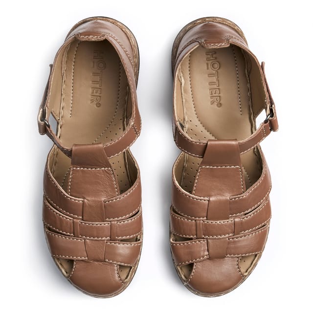 Hotter Hotter Women's Extra Wide 'Sharini' Fisherman Sandals in Tan - 3