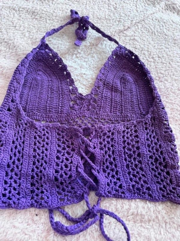 ASOS crochet halter neck bralet sz S