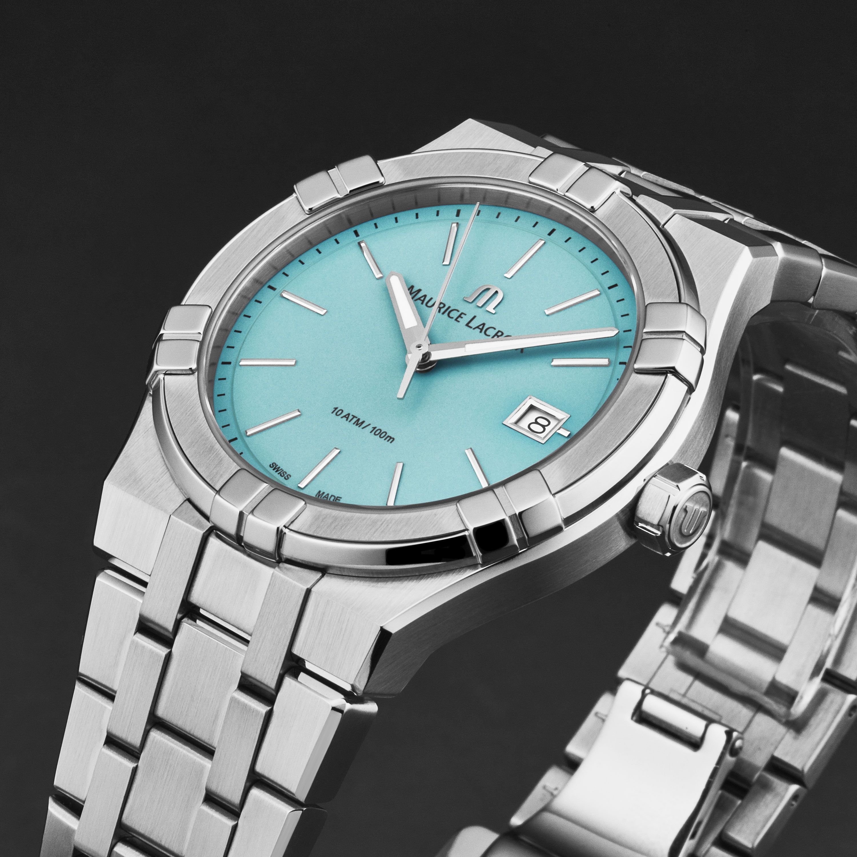 Maurice Lacroix Maurice Lacroix Women's 'Aikon' Light Blue Dial Stainless Steel Bracelet Quartz Watch in Silver - 2