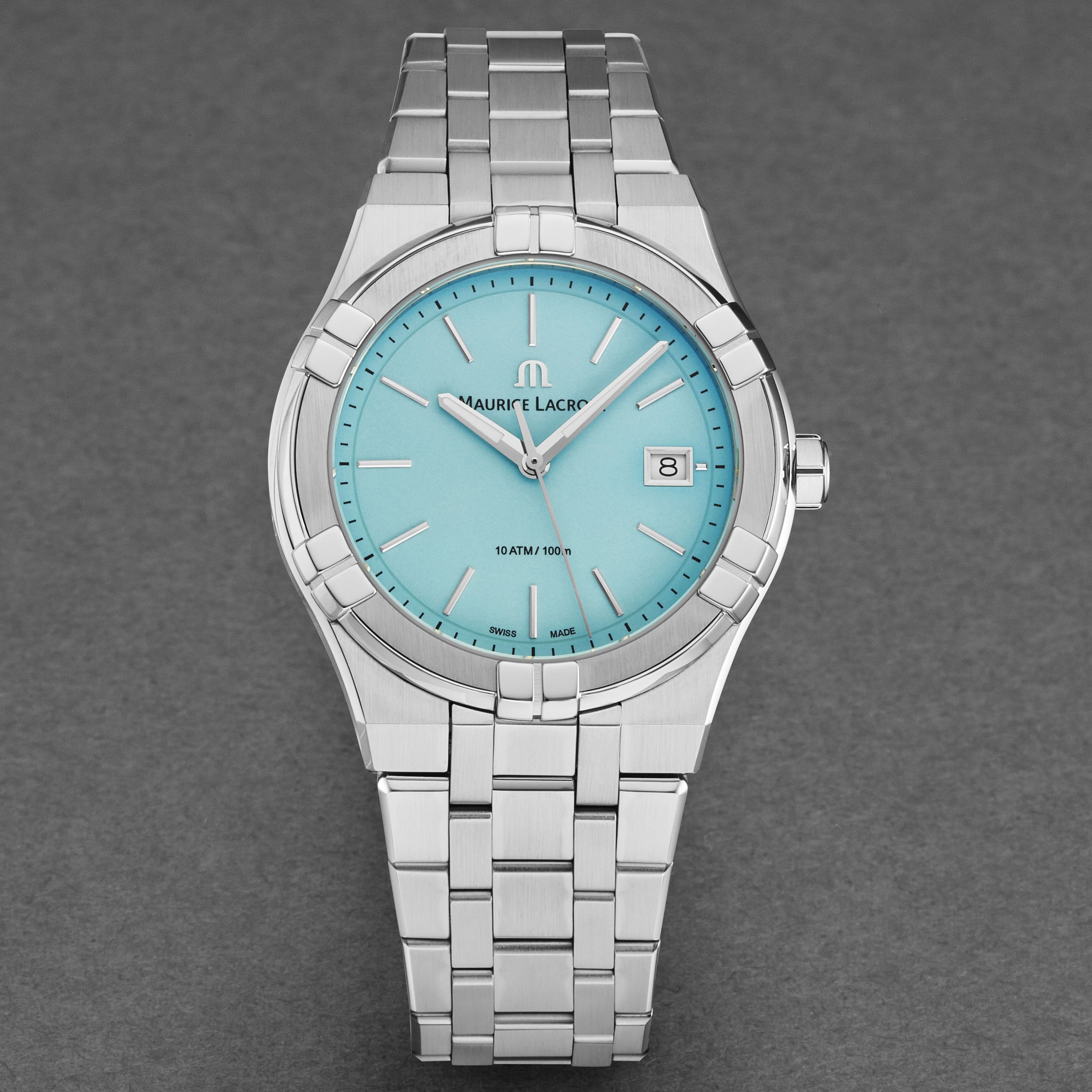 Maurice Lacroix Maurice Lacroix Women's 'Aikon' Light Blue Dial Stainless Steel Bracelet Quartz Watch in Silver - 4