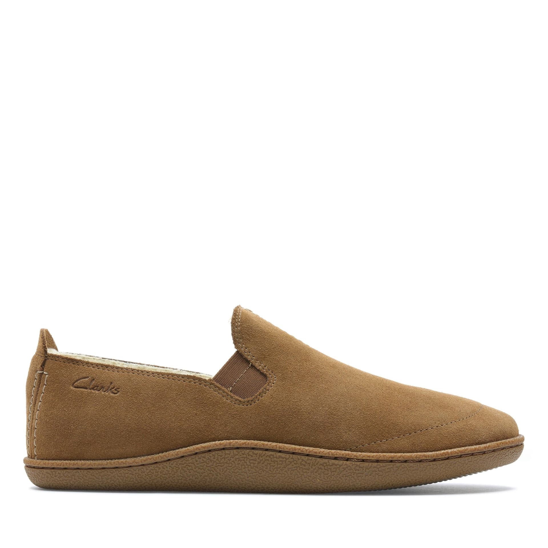 Clarks Clarks Men's Home Mocc Slipper Tan Suede Slip Ons, Slippers in Brown