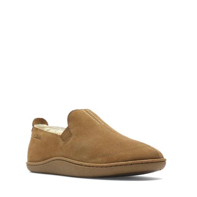 Clarks Clarks Men's Home Mocc Slipper Tan Suede Slip Ons, Slippers in Brown - 2