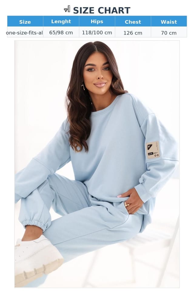 Love Lace Love Lace Women's Everyday Cotton Elastane Tracksuit Set in Blue - 2