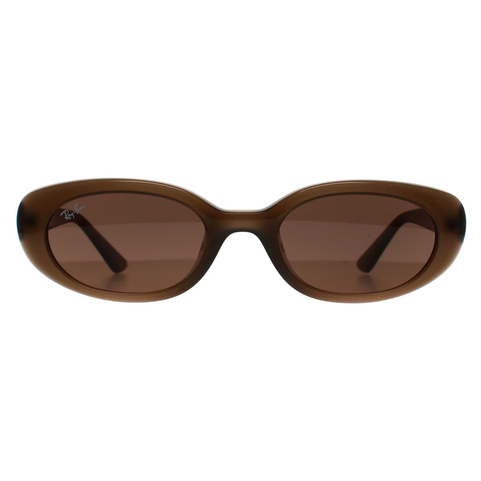 Ray-Ban Ray-Ban Women's Oval Matte Opal Brown Dark Brown RB4441D Bio Based