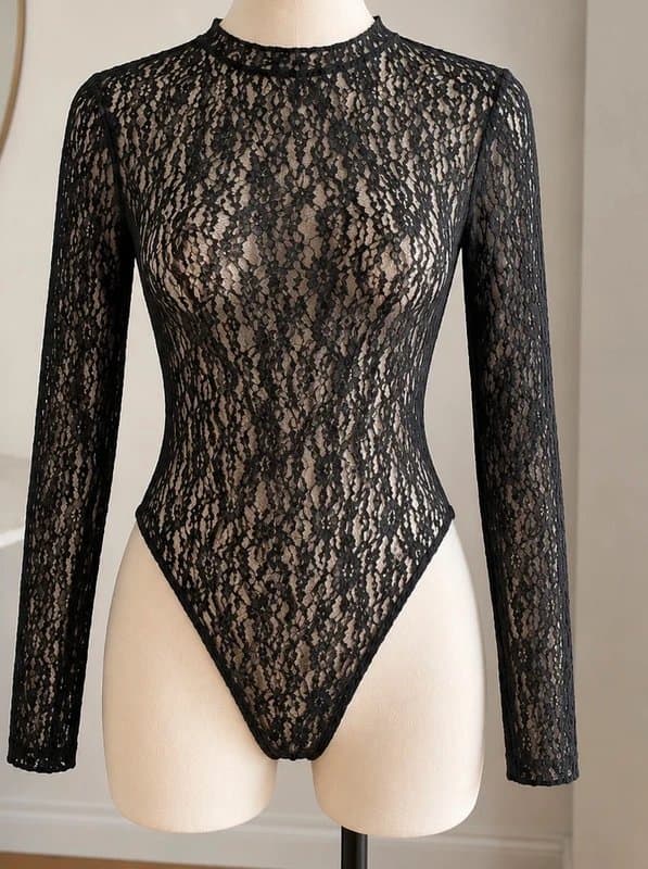 New Look Bodysuit black meche size 6