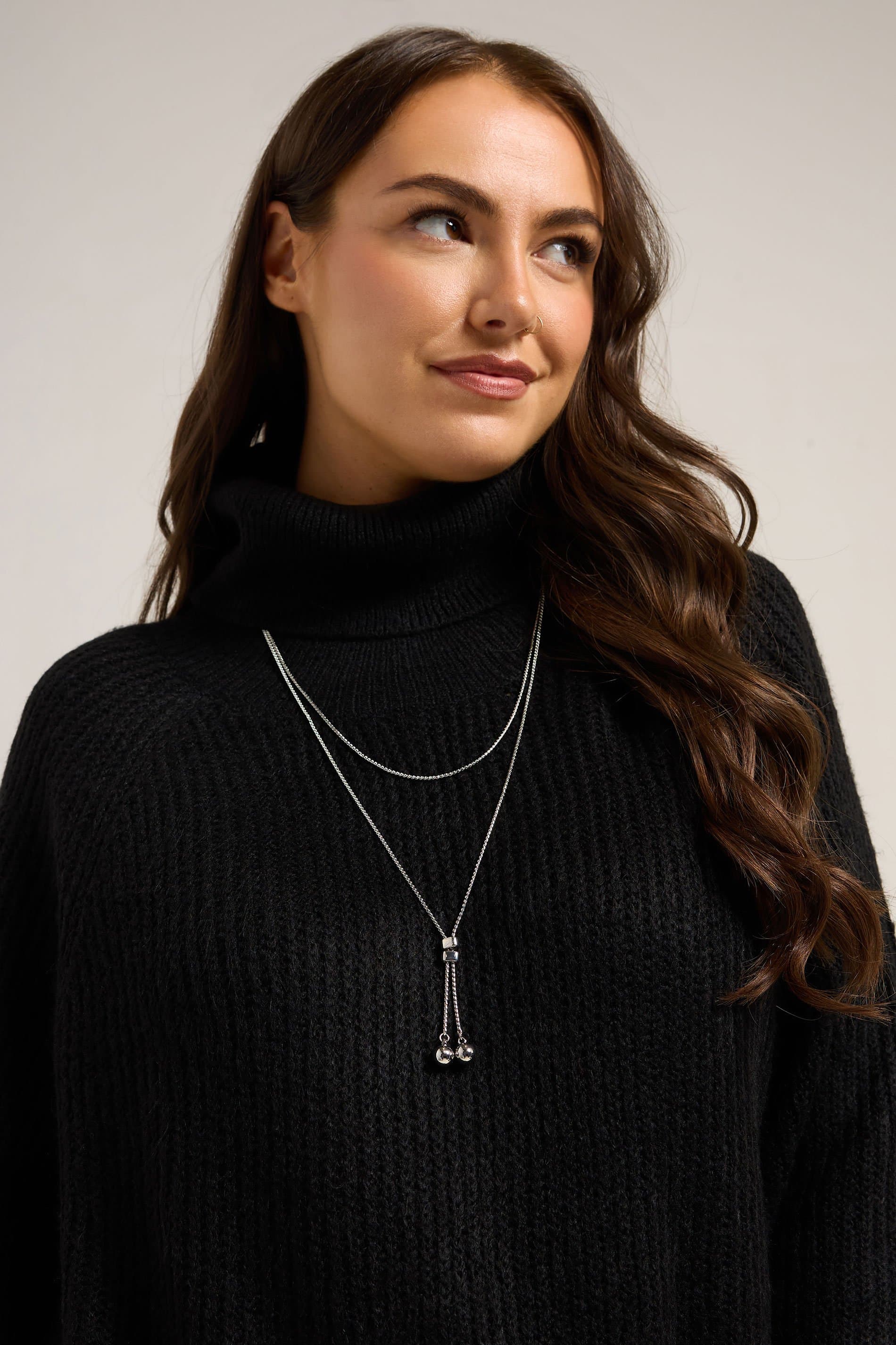 Yours Silver Tone Double Layer Long Necklace