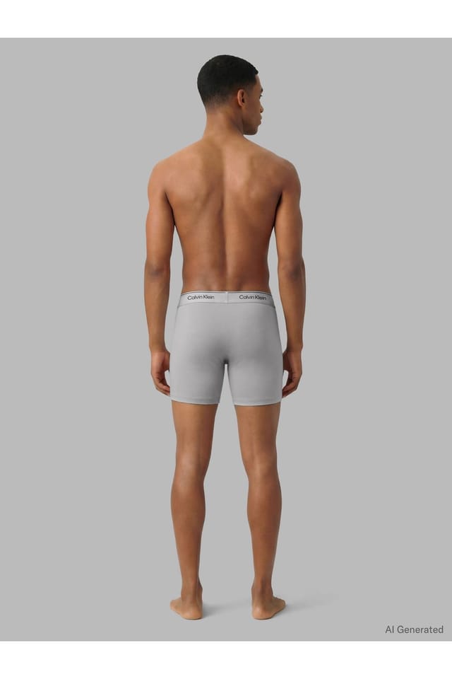 Calvin Klein Calvin Klein Men's 3 Pack Micro Stretch Boxer Briefs in Black/Silver in Black - 3