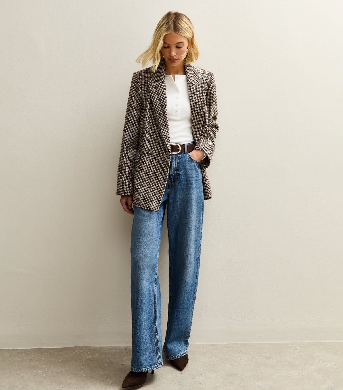 New Look Women's Off White Long Sleeve Henley Top New Look - 4