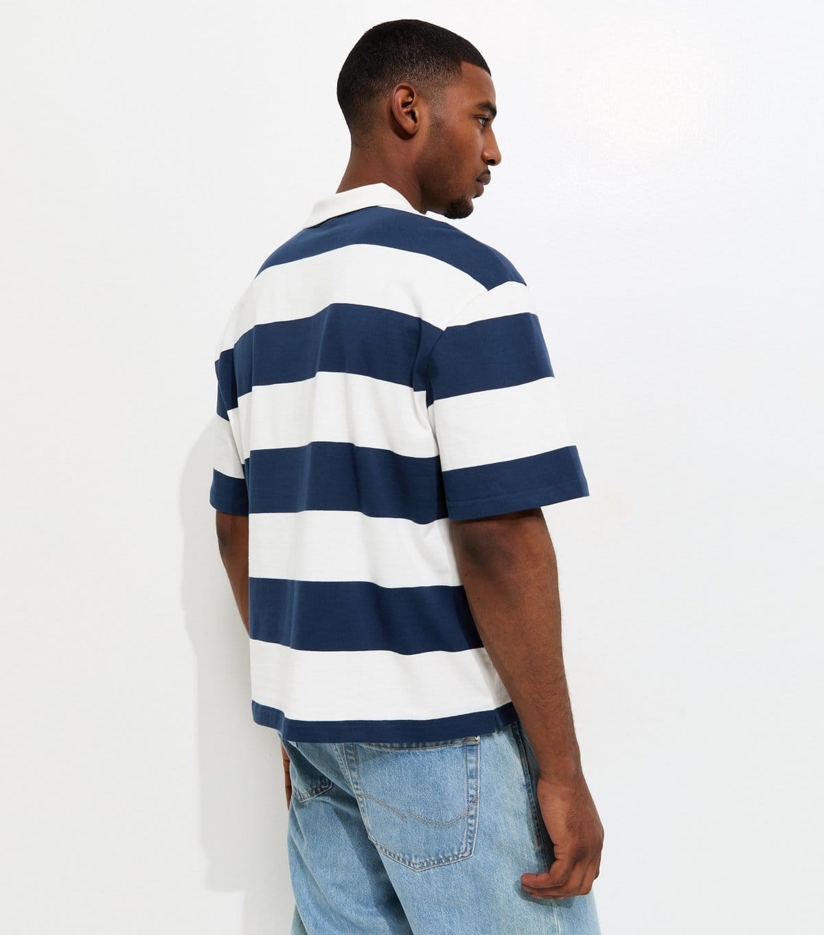 Only and Sons Men's Blue Short Sleeve Rugby Polo Top Only and Sons New Look - 4