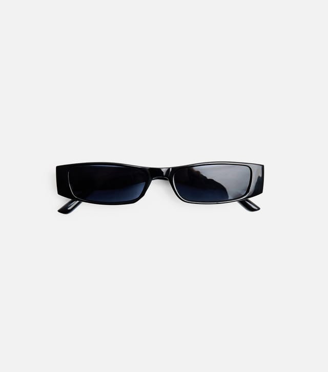 Public Desire Black Skinny Rectangle Sunglasses Public Desire New Look - 3