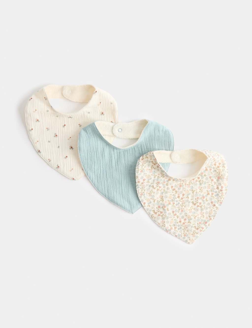 Marks & Spencer M&S 3 Pack Pure Cotton Dribble Bibs Light Mint