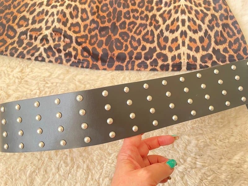 ASOS Faux leather goth rock punk studded wide belt size 14/16