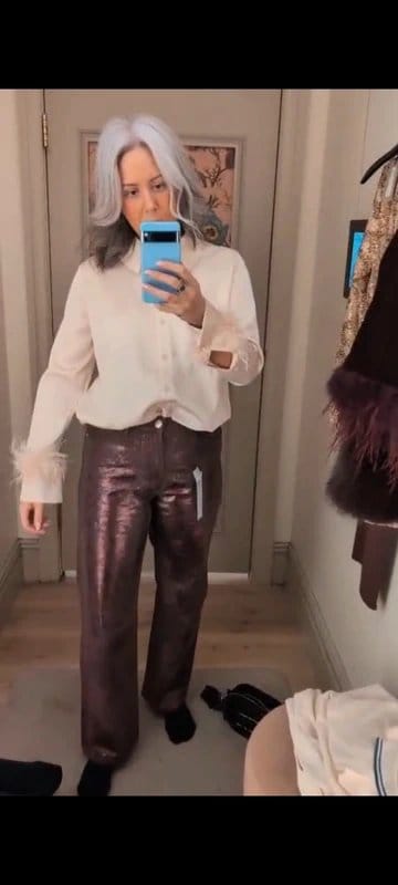 River Island Burgundy Coated Relaxed Straight Jeans