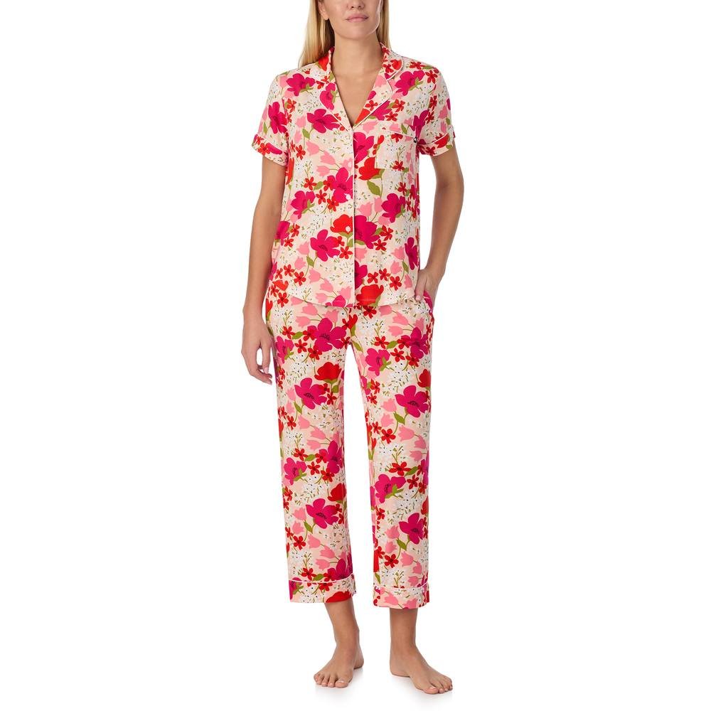 kate spade new york Kate Spade New York Women's KS new york short sleeve cropped pj set in bountiful garden in Light Red - 2