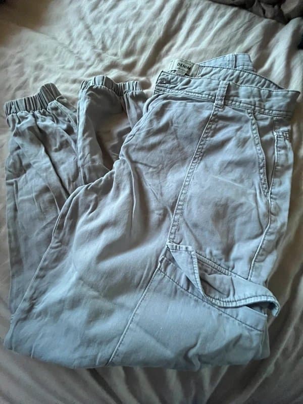 New Look New look denim cargo pants in light blue size 14