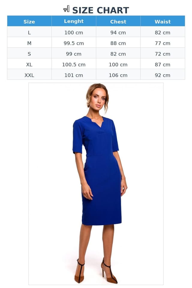 Love Lace Love Lace Women's Elegant Pencil Day Dress V Neck Cutout in Blue - 3