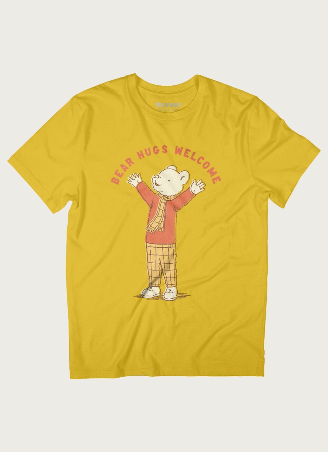 Rupert Bear Rupert Bear Men's Hugs Welcome T-Shirt in Gold - 2