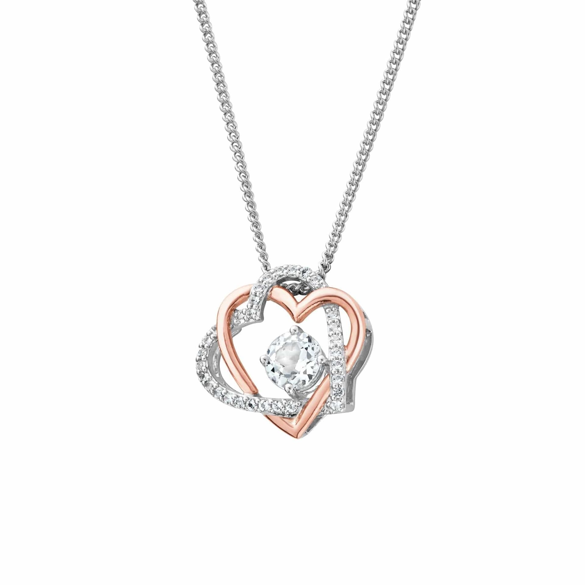 Clogau Clogau Women's Forever Yours Sterling Silver Heart Pendant with Topaz in Metallics