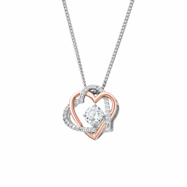 Clogau Clogau Women's Forever Yours Sterling Silver Heart Pendant with Topaz in Metallics - 2
