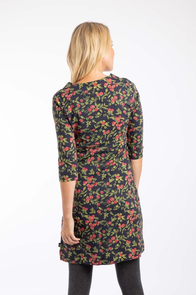 Weird Fish Weird Fish Women's Shafika Cotton Printed Jersey Dress in Navy - 3