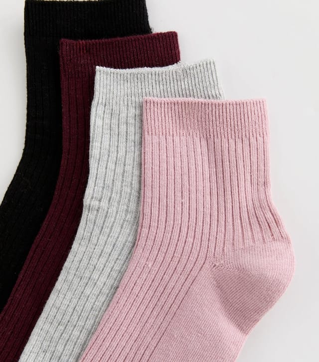 New Look Pack of 4 Multi Colour Ribbed Trainer Socks New Look - 2