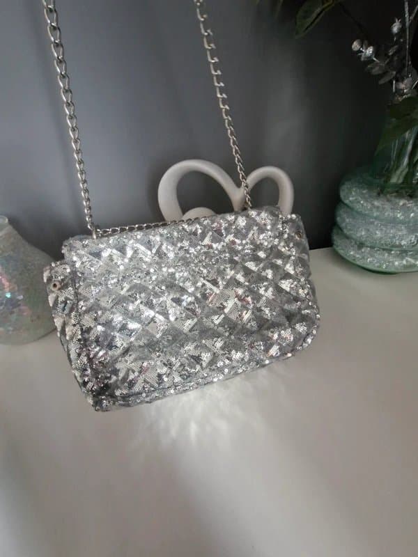 New Look Silver sequin bag