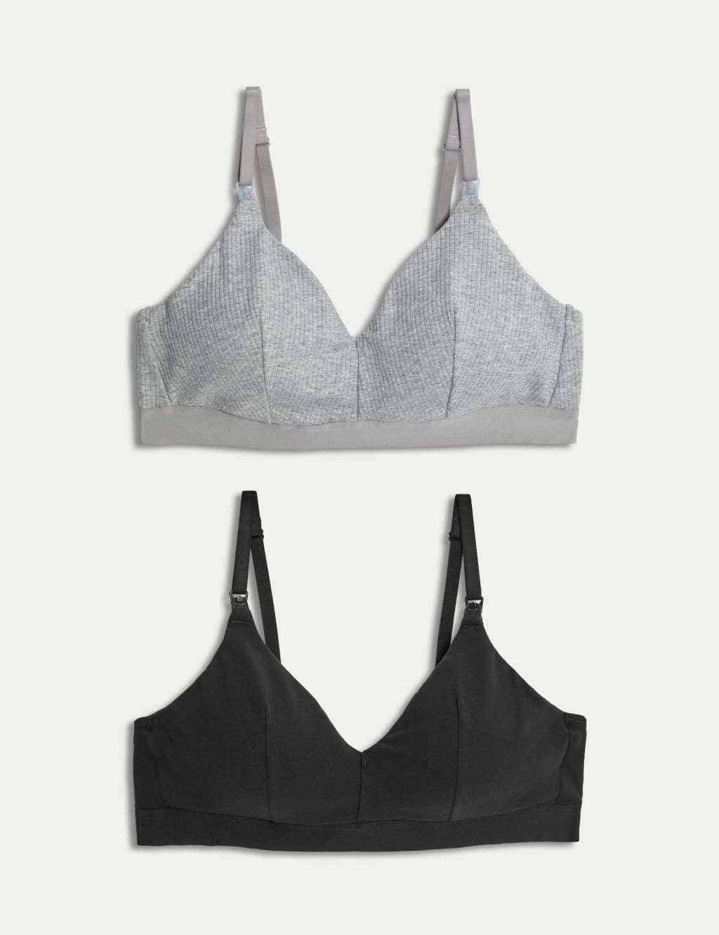 Marks & Spencer M&S 2 Pack Non Wired Nursing Bras A-D Grey Mix