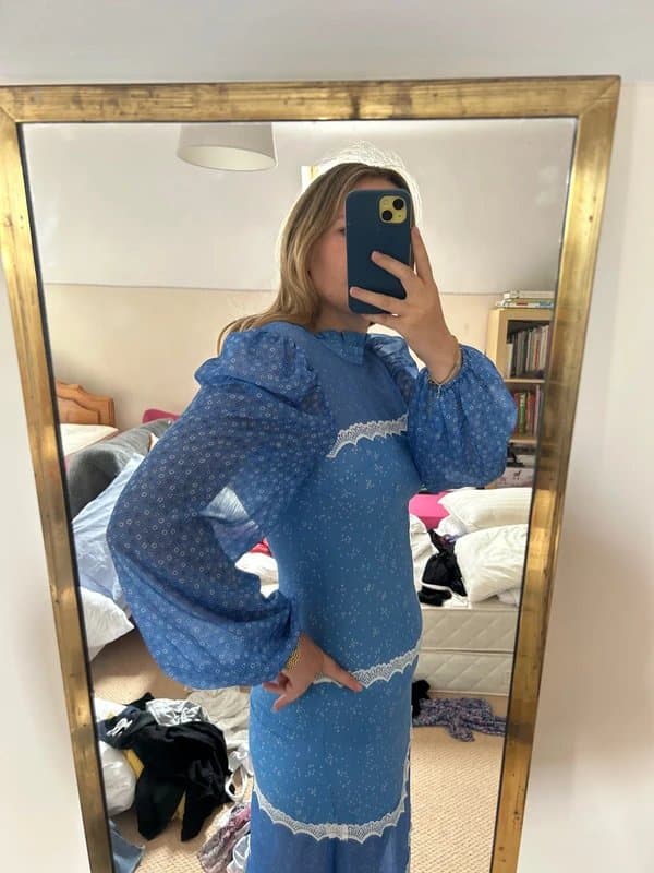 Never Fully Dressed Blue floral maxi dress