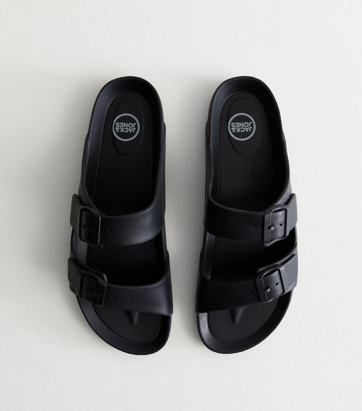 jack & jones Men's Grey Moulded Double-Strap Sandals Jack & Jones New Look - 1