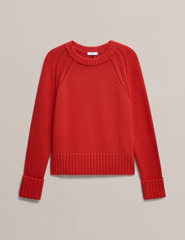 Hobbs London Hobbs London Women's Sukey Long Sleeve Crew Neck Jumper in Red - 2