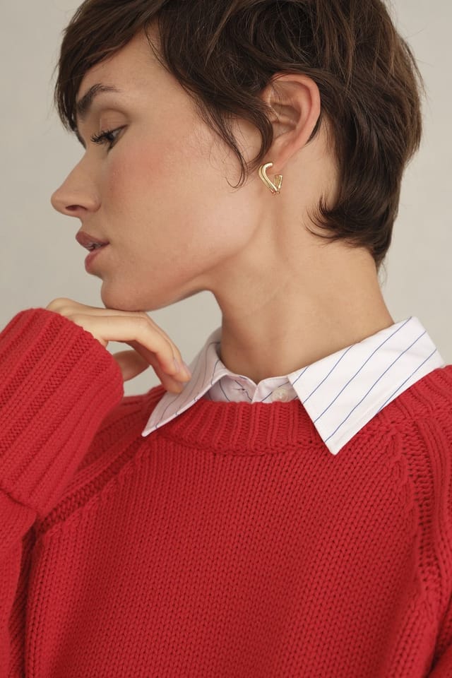 Hobbs London Hobbs London Women's Sukey Long Sleeve Crew Neck Jumper in Red - 3