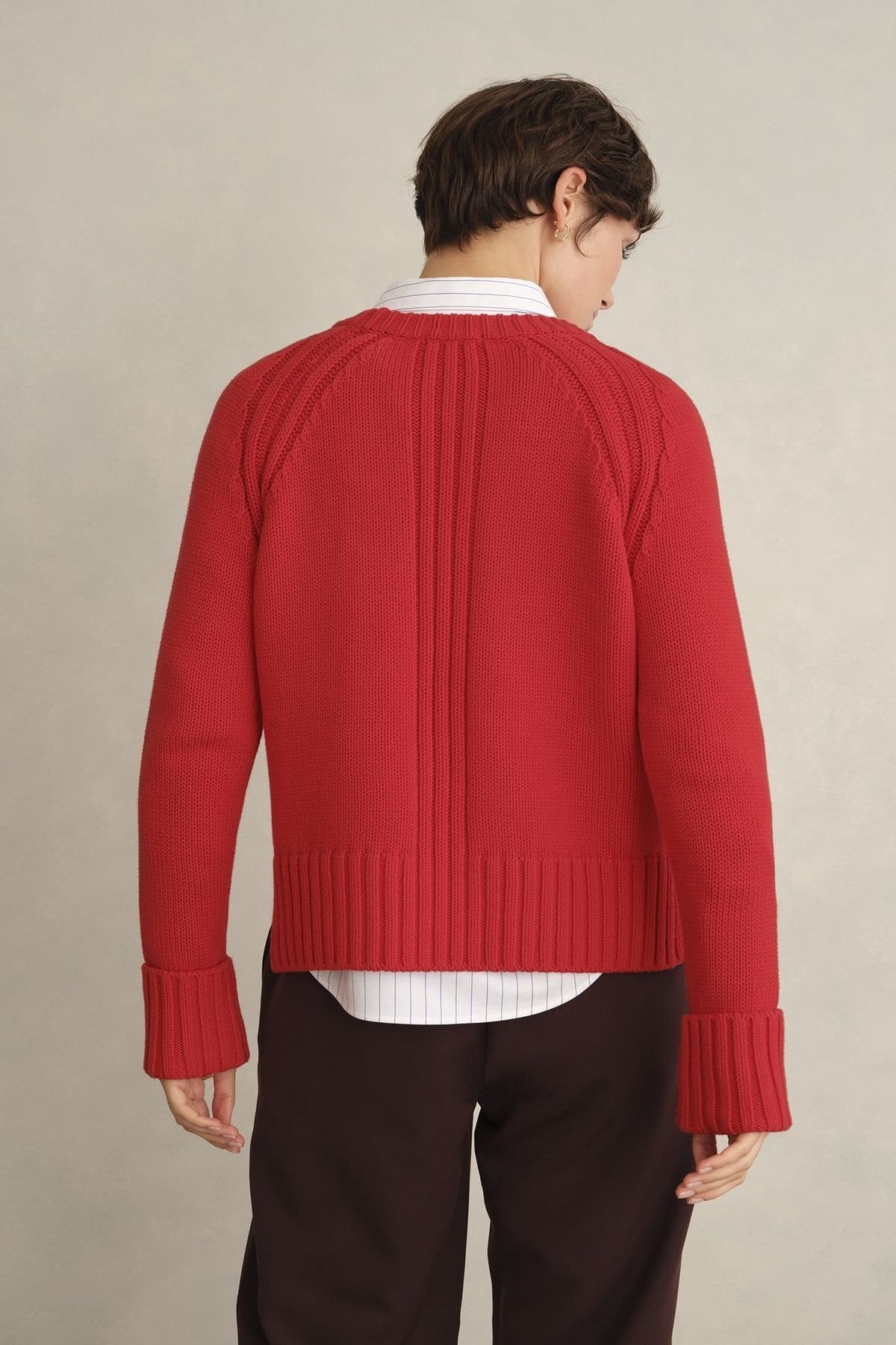 Hobbs London Hobbs London Women's Sukey Long Sleeve Crew Neck Jumper in Red - 4