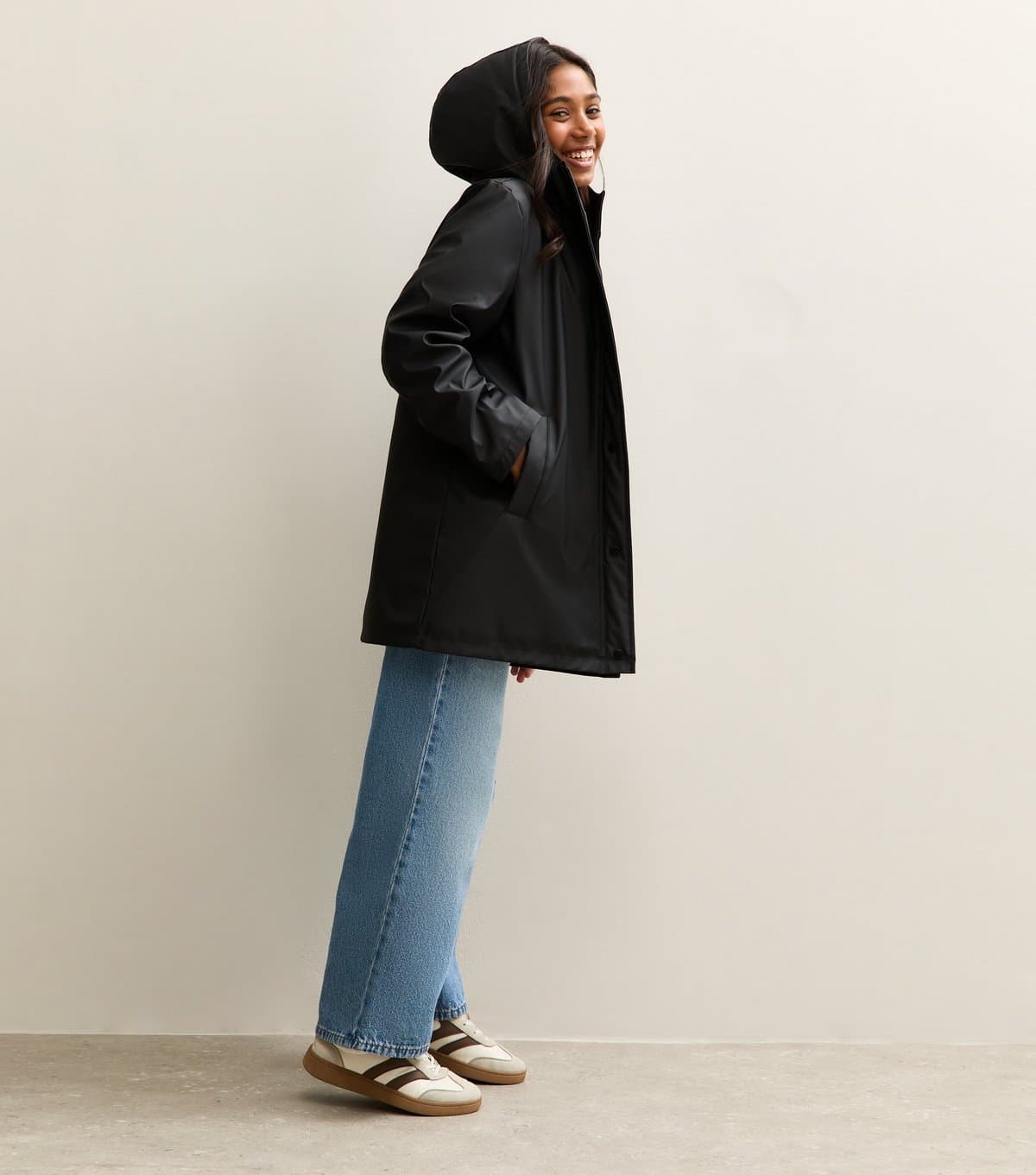 New Look Girls' Black Hooded Padded Jacket New Look